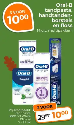 Trekpleister Oral-B tandpasta, handtandenborstels en floss aanbieding