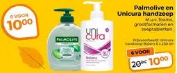 Trekpleister Palmolive en Unicura handzeep aanbieding