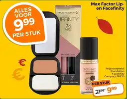 Trekpleister Max Factor Lip- en Facefinity aanbieding