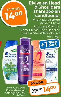 Trekpleister Elvive en Head & Shoulders shampoo en conditioner aanbieding