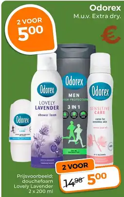 Trekpleister Odorex douche foam Lovely Lavender aanbieding