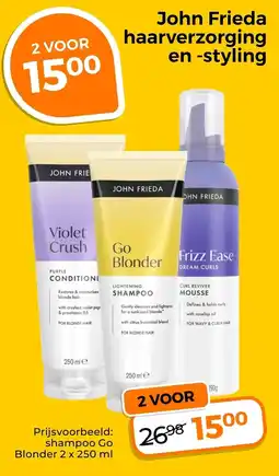 Trekpleister John Frieda haarverzorging en -styling aanbieding