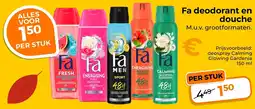 Trekpleister Fa Deodorant en Douche aanbieding