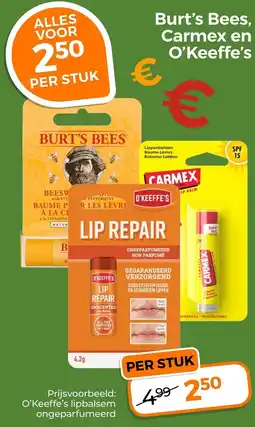 Trekpleister Burt's Bees, Carmex en O'Keefe's aanbieding