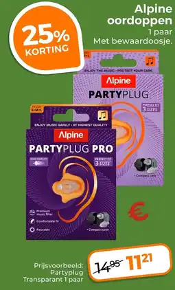 Trekpleister Alpine Partyplug aanbieding