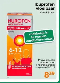 Trekpleister Nurofen voor kinderen aardbei suspensie aanbieding