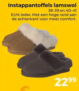 Trekpleister Instappantoffels lamswol aanbieding