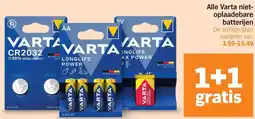 Albert Heijn Alle Varta niet-oplaadbare batterijen aanbieding