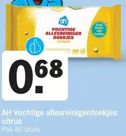 Albert Heijn AH Vochtige allesreinigerdoekjes citrus aanbieding