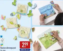 ALDI Houten dierenpuzzel aanbieding
