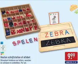 ALDI Houten schrijfstation of alfabet aanbieding