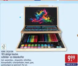 ALDI Home Creation 103-delige houten schilder- en tekenkoffer aanbieding