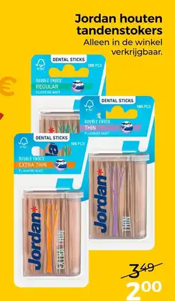 Trekpleister Jordan houten tandenstokers aanbieding