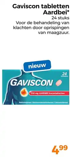 Trekpleister Gaviscon tabletten Aardbei aanbieding