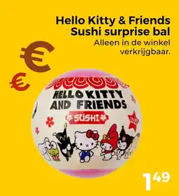 Trekpleister Hello Kitty & Friends Sushi surprise bal aanbieding