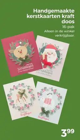 Trekpleister Handgemaakte kerstkaarten kraft doos aanbieding