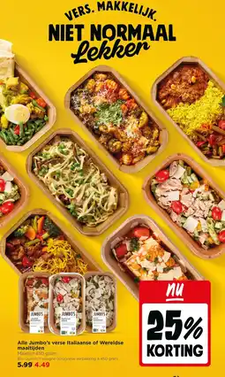 Jumbo Alle Jumbo's verse Italiaanse of Wereldse maaltijden aanbieding