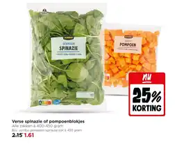 Jumbo Verse spinazie of pompoenblokjes aanbieding