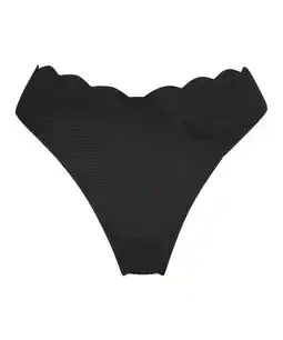 Hunkemoller Hunkemöller Hoog uitgesneden Bikinibroekje Scallop Zwart aanbieding