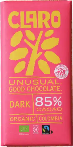 Dekamarkt Claro Chocoladereep extra puur 85% aanbieding