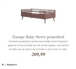 Babypark Europe Baby Sterre peuterbed aanbieding