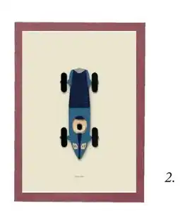Babypark Studio Ditte poster raceauto blauw aanbieding