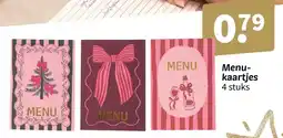 Wibra Menu-kaartjes aanbieding