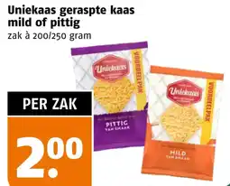 Poiesz Uniekaas geraspte kaas mild of pittig aanbieding