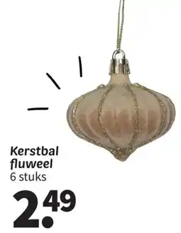 Wibra Kerstbal fluweel aanbieding