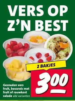 Nettorama Gesneden vers fruit, bavarois met fruit of rauwkost salade aanbieding