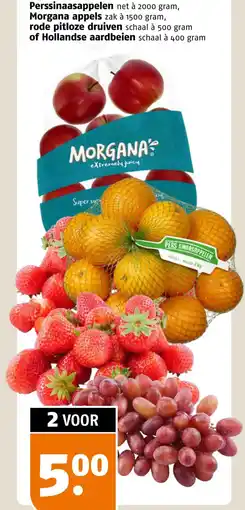 Poiesz Perssinaasappelen, Morgana appels, rode pitloze druiven of Hollandse aardbeien aanbieding