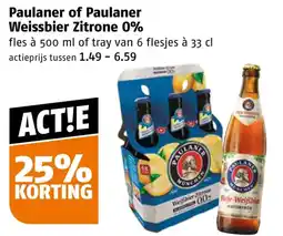 Poiesz Paulaner of Paulaner Weissbier Zitrone 0% aanbieding