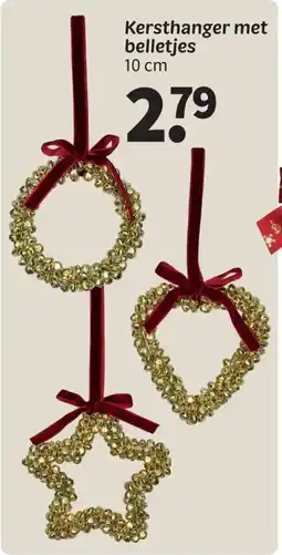 Wibra Kersthanger met belletjes aanbieding