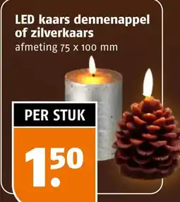Poiesz LED kaars dennenappel of zilverkaars aanbieding