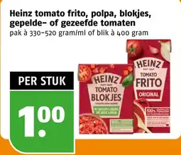 Poiesz Heinz tomato frito, polpa, blokjes, gepelde- of gezeefde tomaten aanbieding