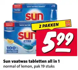 Nettorama Sun vaatwas tabletten all in 1 aanbieding