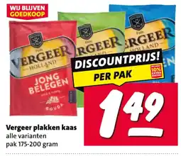 Nettorama Vergeer plakken kaas aanbieding