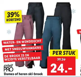 Lidl Crivit Pro Dames of heren ski-broek per stuk aanbieding