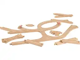Lidl LUPILU Houten treinbaan set met wissels, 27-delig aanbieding
