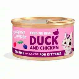 Pets Place Edgard&Cooper Duck and Chicken Chunks in Sauce Kitten - Natvoer - 85 g aanbieding