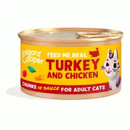 Pets Place Edgard&Cooper Turkey and Chicken Chunks in Sauce Adult - Natvoer - 85 g aanbieding