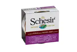 Pets Place Schesir Kat Blik Gelei Kip - Natvoer - 85 g Kip&Rund&Rijst aanbieding