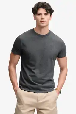 Wehkamp Superdry slim fit gemêleerd T-shirt - grijs/steengrijs aanbieding