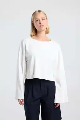 Wehkamp America Today gestreepte longsleeve - ecru aanbieding