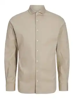 Wehkamp JACK & JONES PREMIUM zakelijk overhemd beige aanbieding