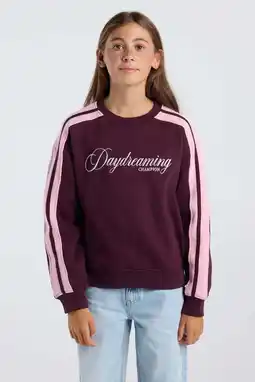 Wehkamp America Today sweater met tekst - bordeauxrood aanbieding