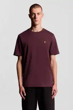 Wehkamp Lyle & Scott regular fit T-shirt - bordeauxrood aanbieding