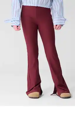 Wehkamp Shoeby flared broek - donkerrood aanbieding