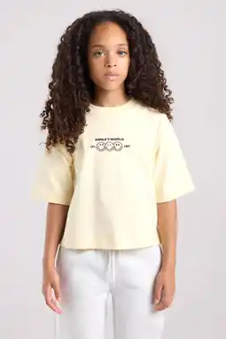 Wehkamp America Today T-shirt met backprint - lichtgeel aanbieding