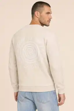 Wehkamp Kultivate regular fit sweater met backprint - summer sand aanbieding